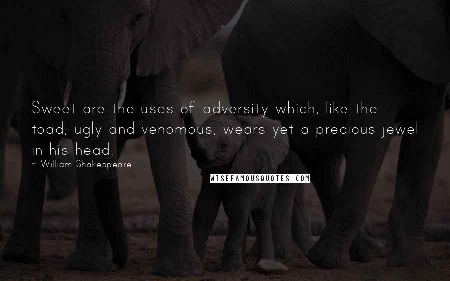 William Shakespeare Quotes: Sweet are the uses of adversity which, like the toad, ugly and venomous, wears yet a precious jewel in his head.