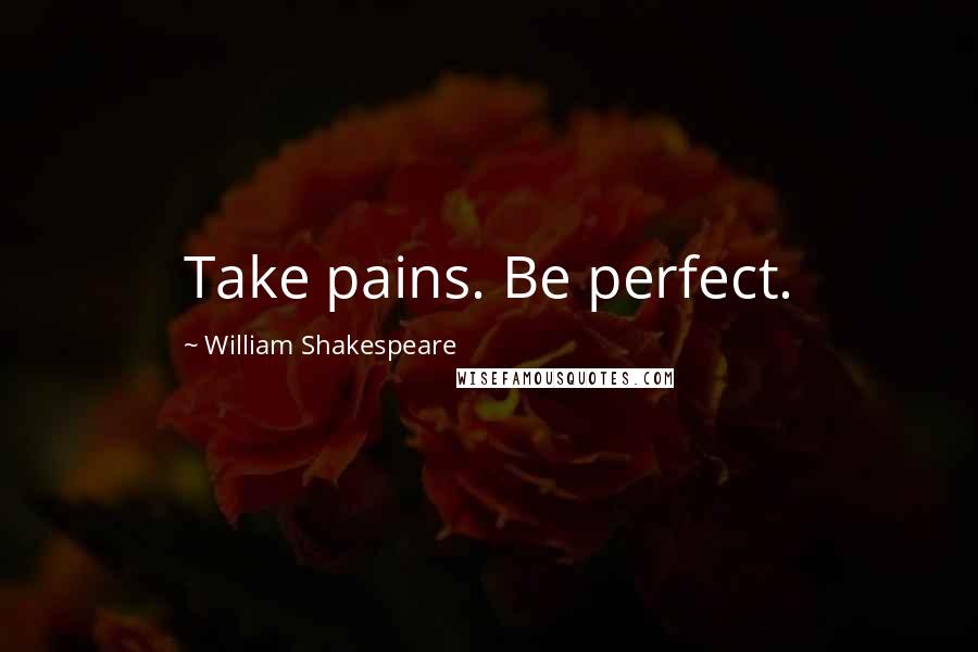 William Shakespeare Quotes: Take pains. Be perfect.
