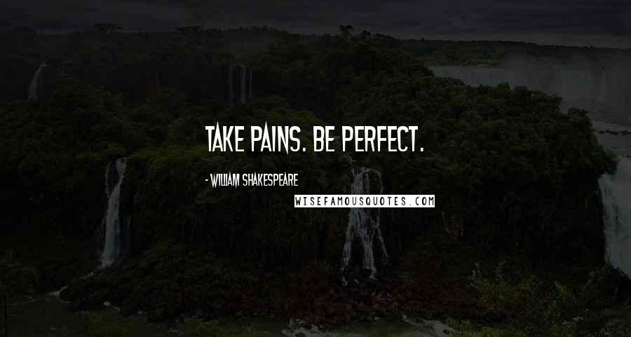 William Shakespeare Quotes: Take pains. Be perfect.