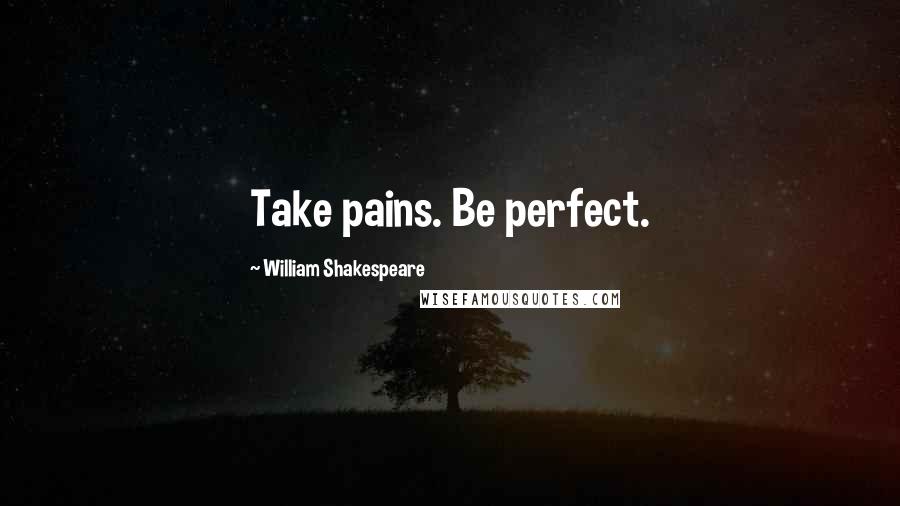 William Shakespeare Quotes: Take pains. Be perfect.
