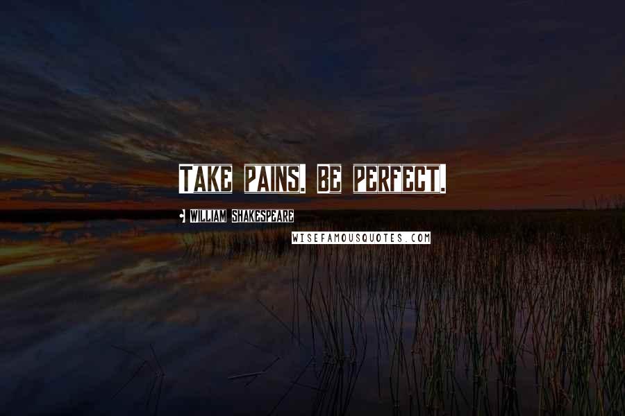 William Shakespeare Quotes: Take pains. Be perfect.