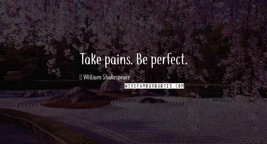 William Shakespeare Quotes: Take pains. Be perfect.