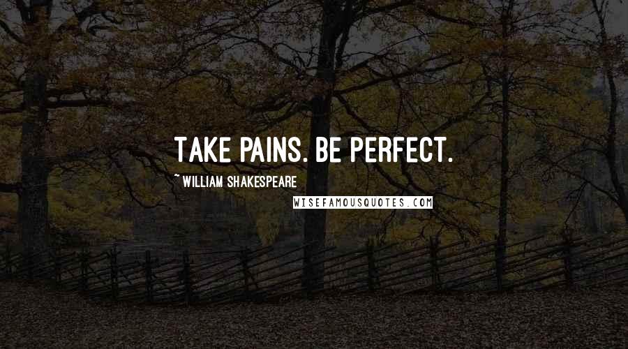 William Shakespeare Quotes: Take pains. Be perfect.