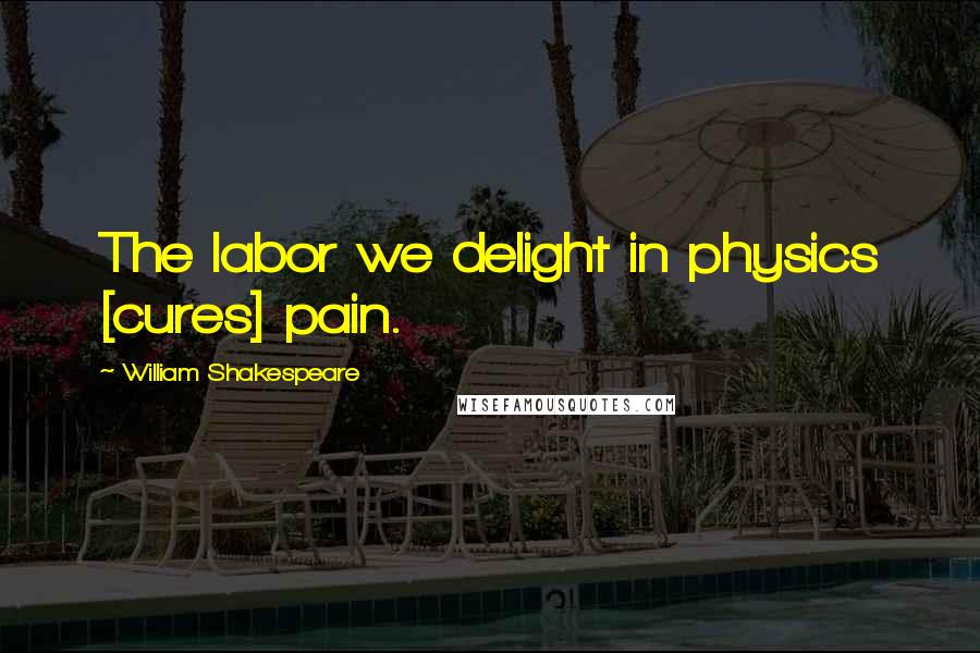 William Shakespeare Quotes: The labor we delight in physics [cures] pain.