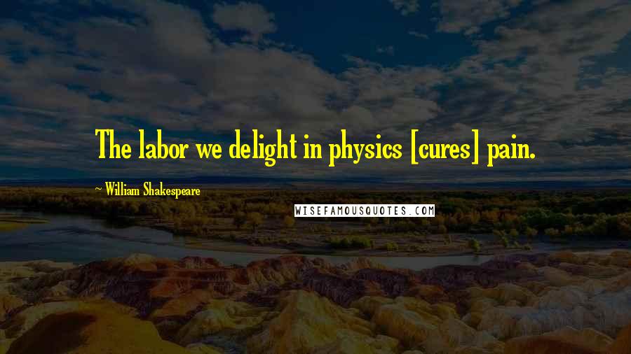 William Shakespeare Quotes: The labor we delight in physics [cures] pain.