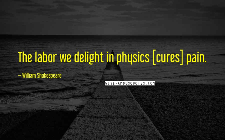 William Shakespeare Quotes: The labor we delight in physics [cures] pain.