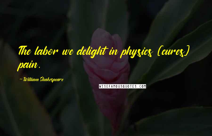 William Shakespeare Quotes: The labor we delight in physics [cures] pain.