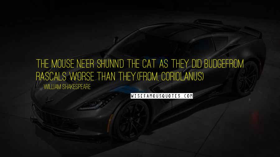 William Shakespeare Quotes: The mouse ne'er shunn'd the cat as they did budgeFrom rascals worse than they.(from, Coriolanus)