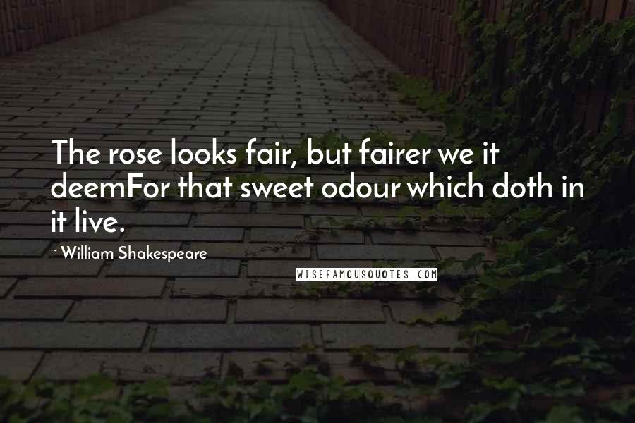 William Shakespeare Quotes: The rose looks fair, but fairer we it deemFor that sweet odour which doth in it live.