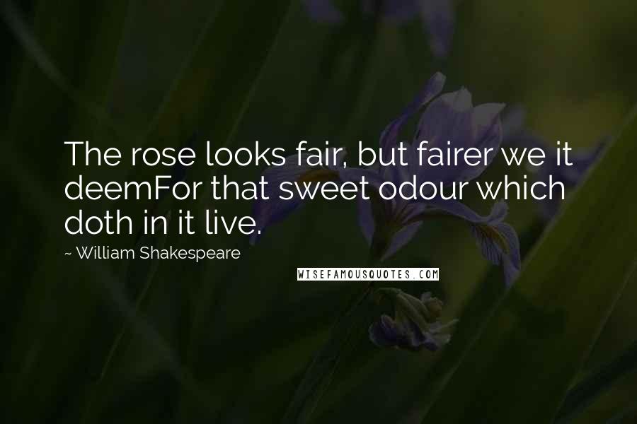 William Shakespeare Quotes: The rose looks fair, but fairer we it deemFor that sweet odour which doth in it live.