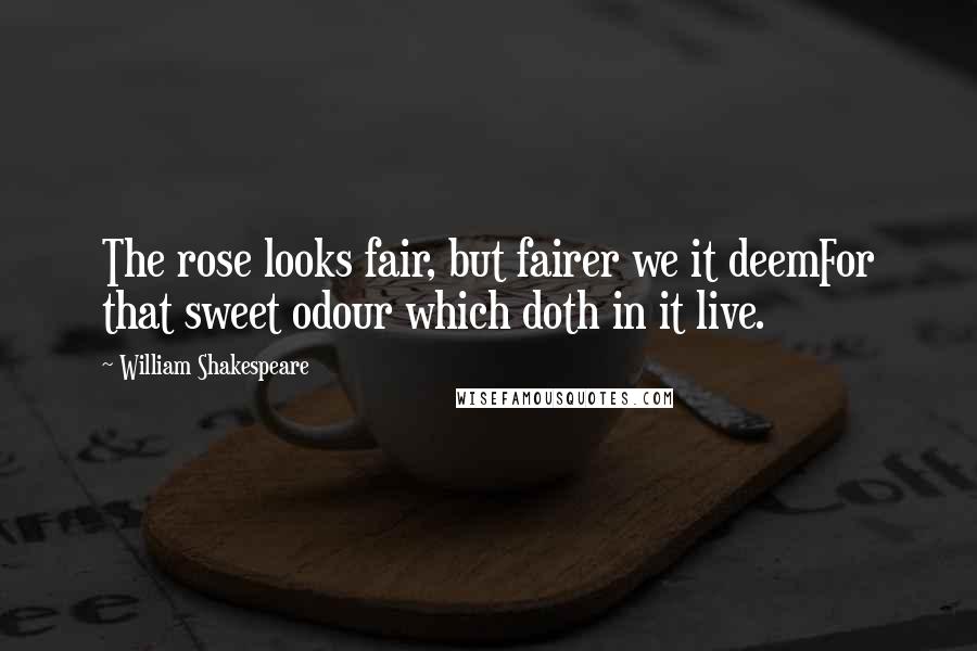 William Shakespeare Quotes: The rose looks fair, but fairer we it deemFor that sweet odour which doth in it live.