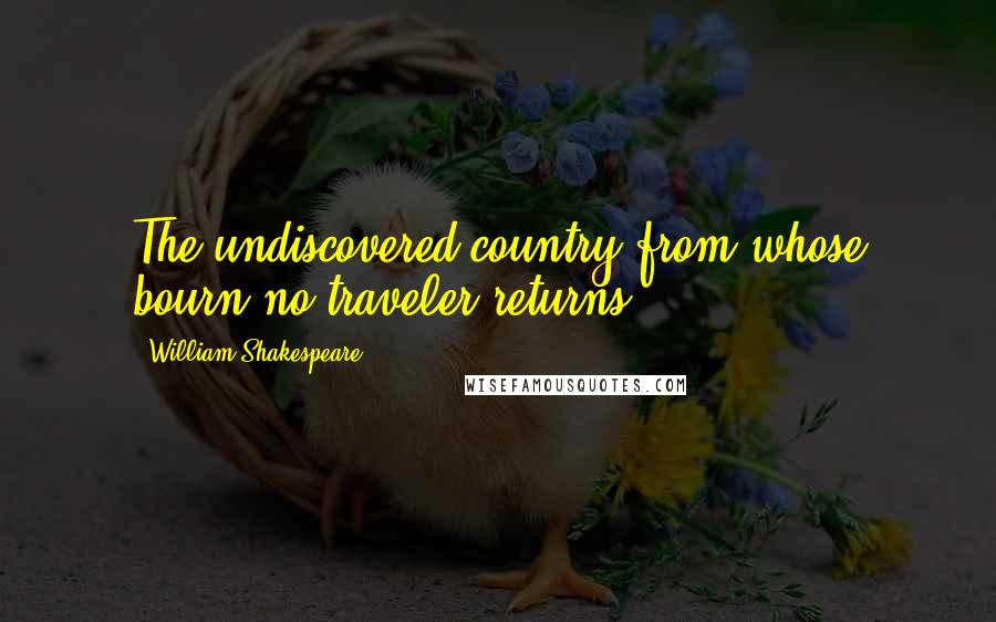 William Shakespeare Quotes: The undiscovered country from whose bourn no traveler returns.