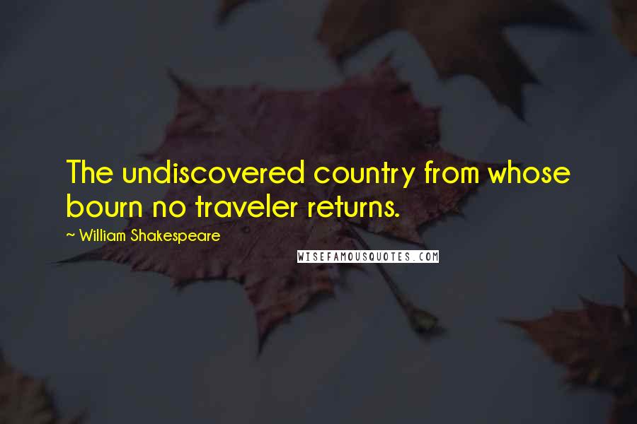 William Shakespeare Quotes: The undiscovered country from whose bourn no traveler returns.