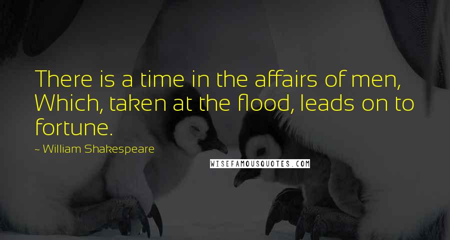 William Shakespeare Quotes: There is a time in the affairs of men, Which, taken at the flood, leads on to fortune.