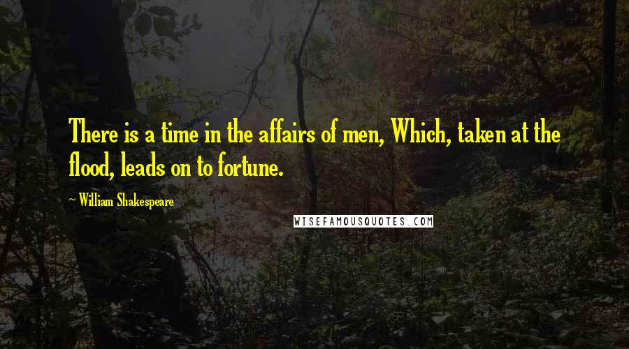 William Shakespeare Quotes: There is a time in the affairs of men, Which, taken at the flood, leads on to fortune.
