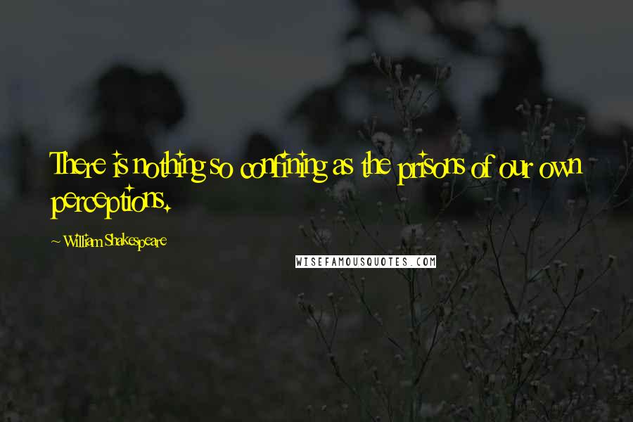 William Shakespeare Quotes: There is nothing so confining as the prisons of our own perceptions.