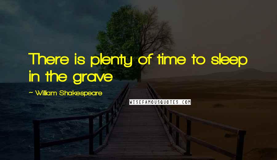 William Shakespeare Quotes: There is plenty of time to sleep in the grave