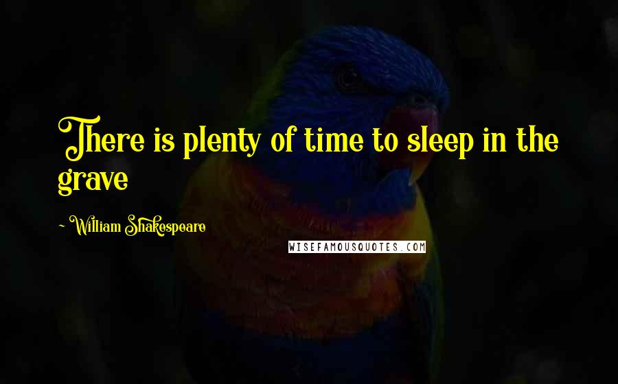 William Shakespeare Quotes: There is plenty of time to sleep in the grave