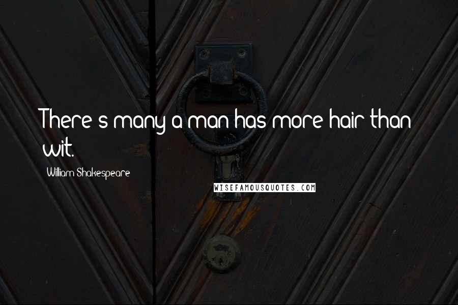 William Shakespeare Quotes: There's many a man has more hair than wit.