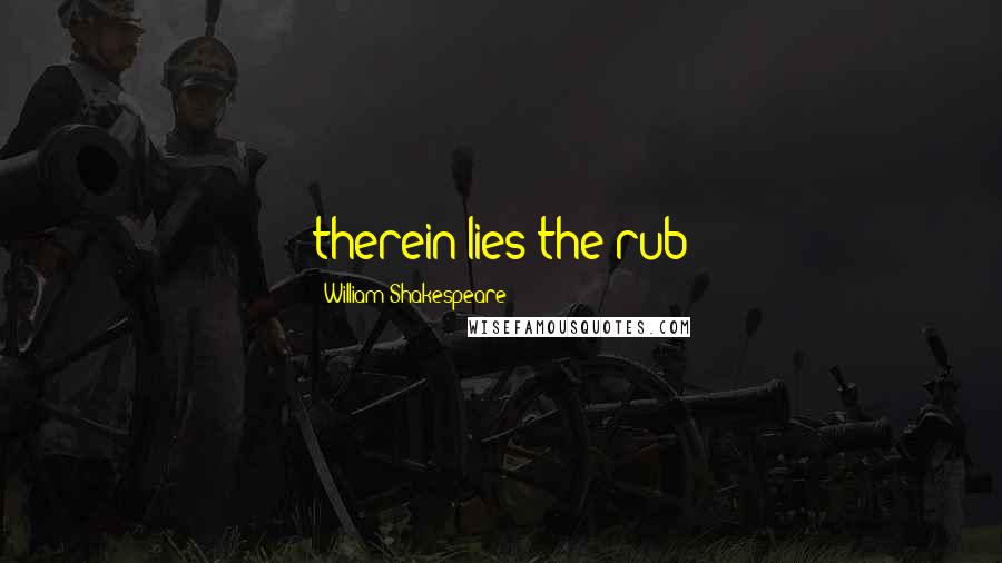 William Shakespeare Quotes: therein lies the rub
