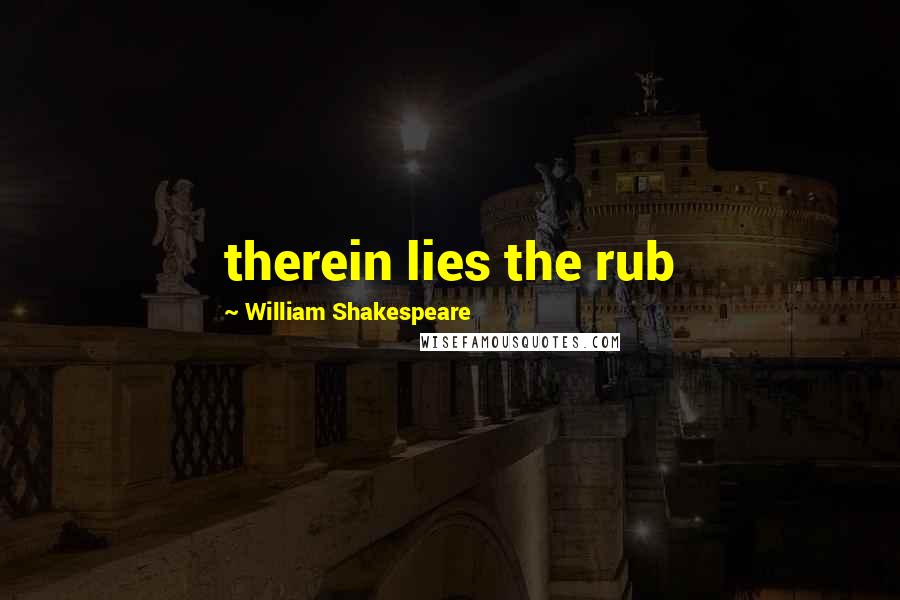 William Shakespeare Quotes: therein lies the rub