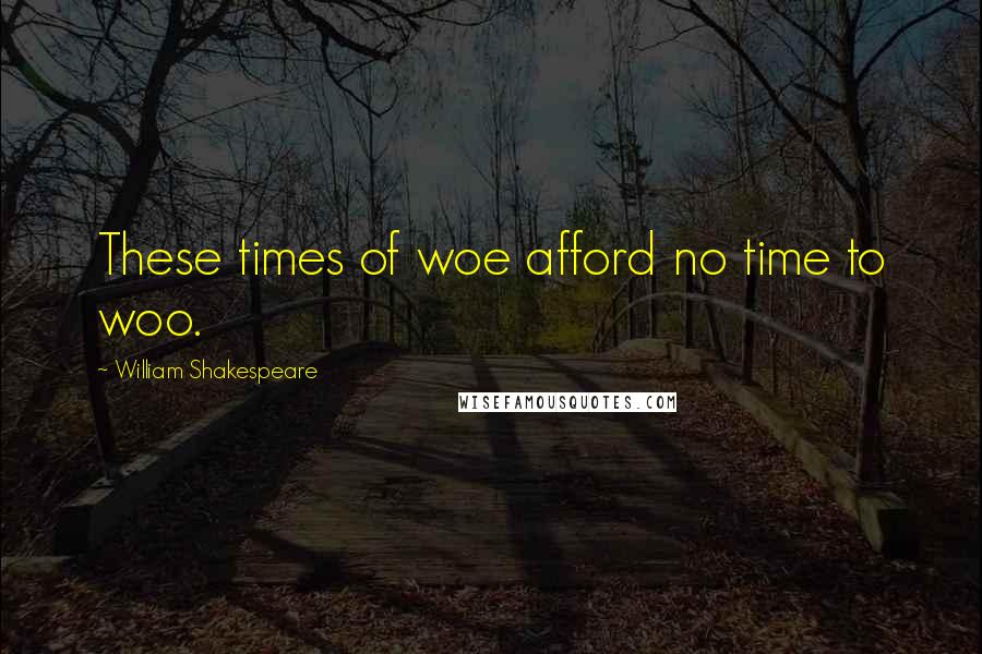 William Shakespeare Quotes: These times of woe afford no time to woo.