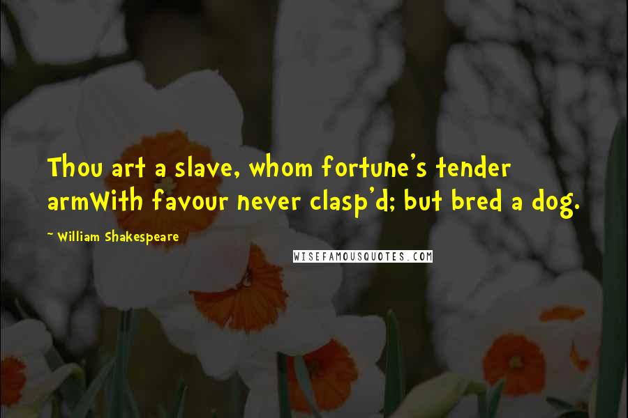 William Shakespeare Quotes: Thou art a slave, whom fortune's tender armWith favour never clasp'd; but bred a dog.