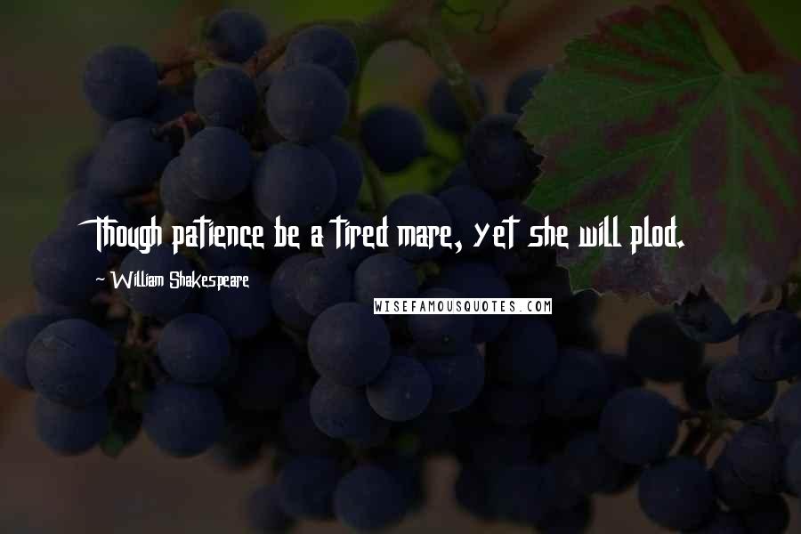 William Shakespeare Quotes: Though patience be a tired mare, yet she will plod.
