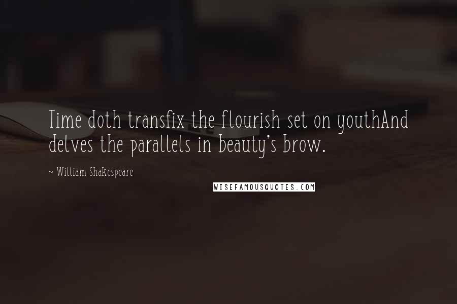 William Shakespeare Quotes: Time doth transfix the flourish set on youthAnd delves the parallels in beauty's brow.