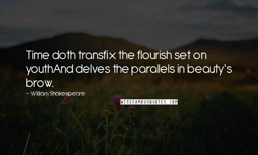 William Shakespeare Quotes: Time doth transfix the flourish set on youthAnd delves the parallels in beauty's brow.