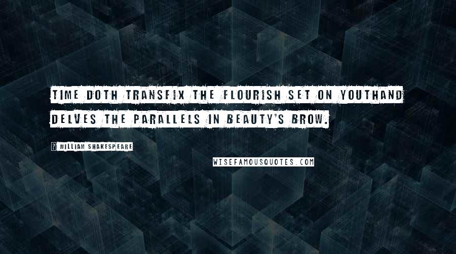 William Shakespeare Quotes: Time doth transfix the flourish set on youthAnd delves the parallels in beauty's brow.