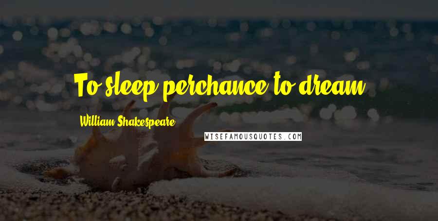 William Shakespeare Quotes: To sleep perchance to dream