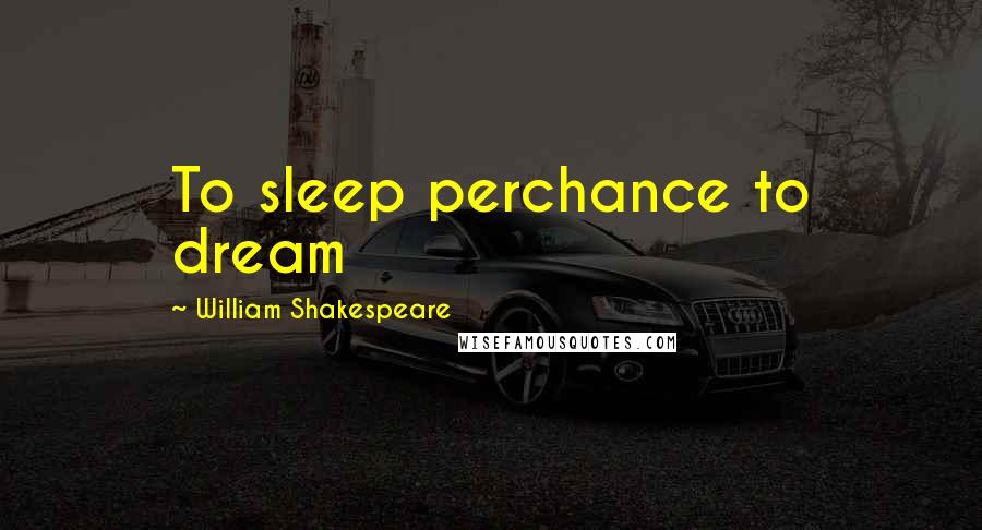 William Shakespeare Quotes: To sleep perchance to dream
