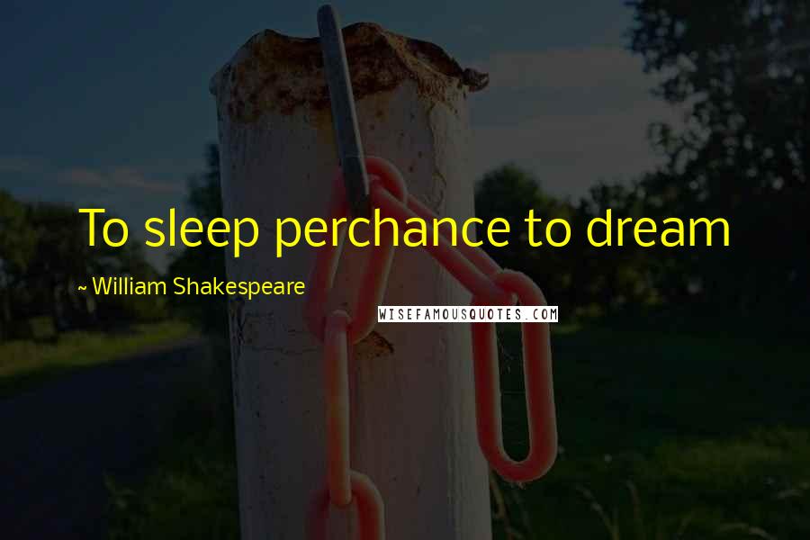William Shakespeare Quotes: To sleep perchance to dream