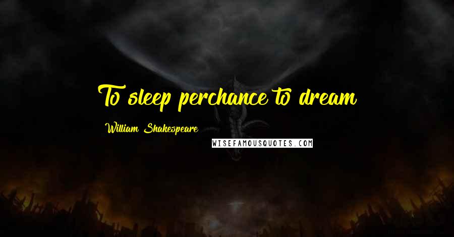William Shakespeare Quotes: To sleep perchance to dream