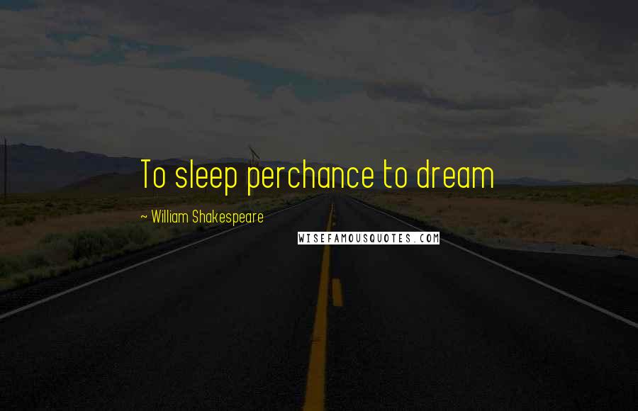 William Shakespeare Quotes: To sleep perchance to dream