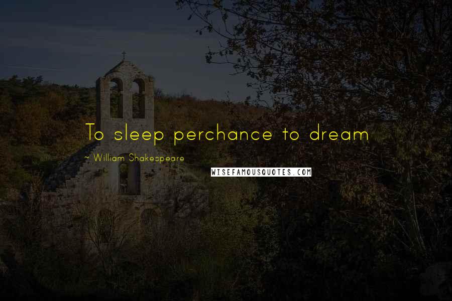 William Shakespeare Quotes: To sleep perchance to dream