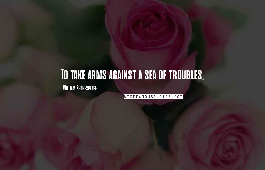 William Shakespeare Quotes: To take arms against a sea of troubles.
