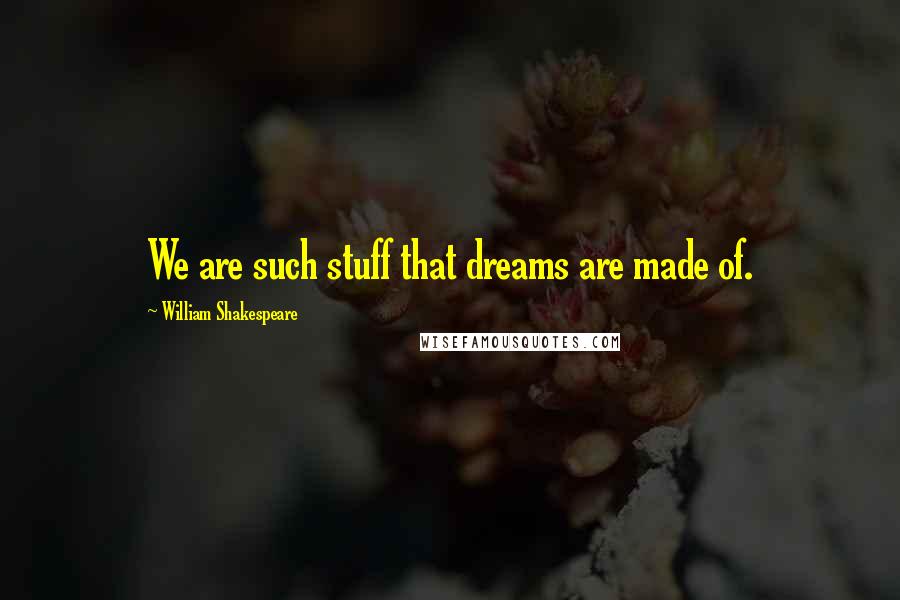William Shakespeare Quotes: We are such stuff that dreams are made of.
