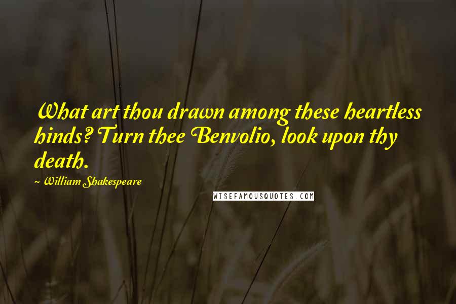 William Shakespeare Quotes: What art thou drawn among these heartless hinds? Turn thee Benvolio, look upon thy death.