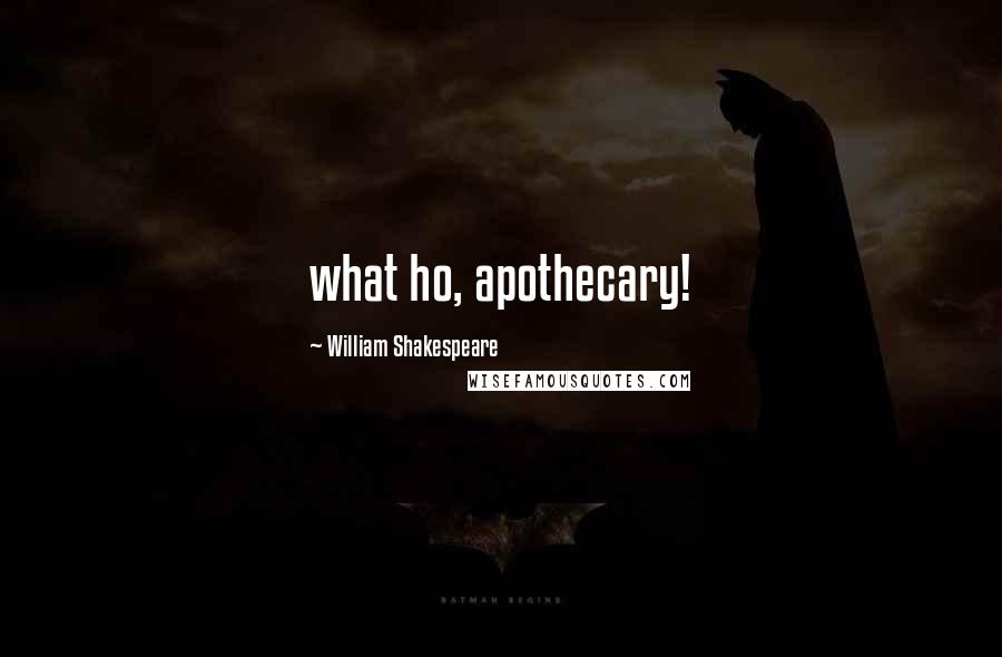 William Shakespeare Quotes: what ho, apothecary!