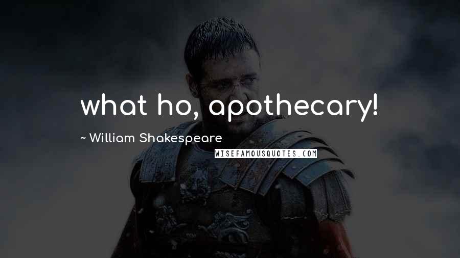 William Shakespeare Quotes: what ho, apothecary!