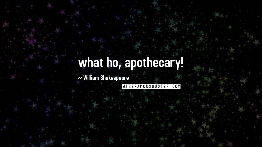 William Shakespeare Quotes: what ho, apothecary!