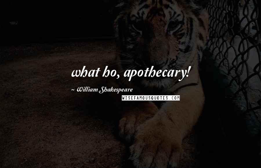 William Shakespeare Quotes: what ho, apothecary!