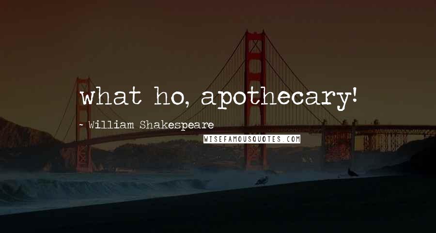 William Shakespeare Quotes: what ho, apothecary!