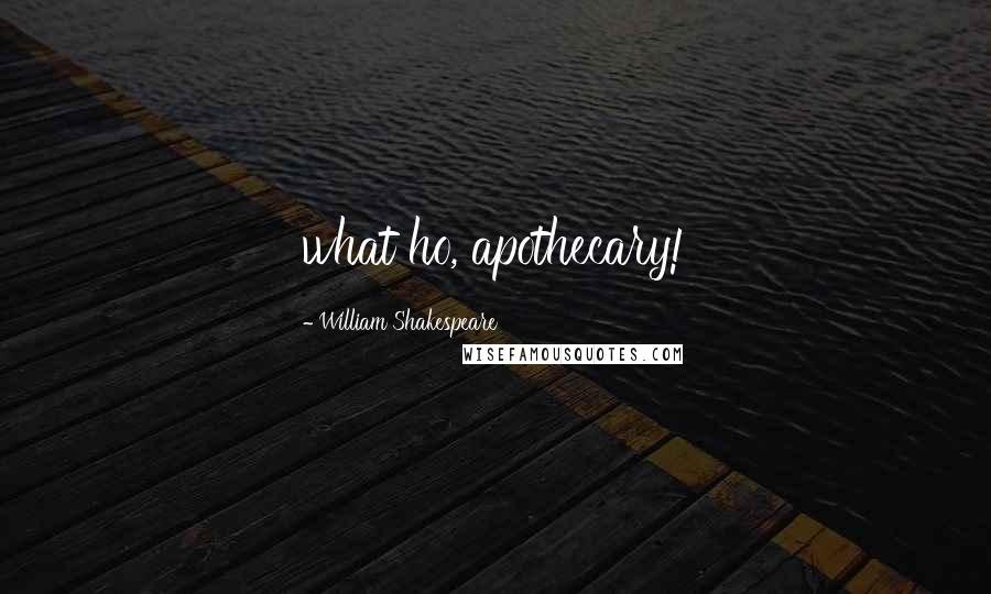 William Shakespeare Quotes: what ho, apothecary!