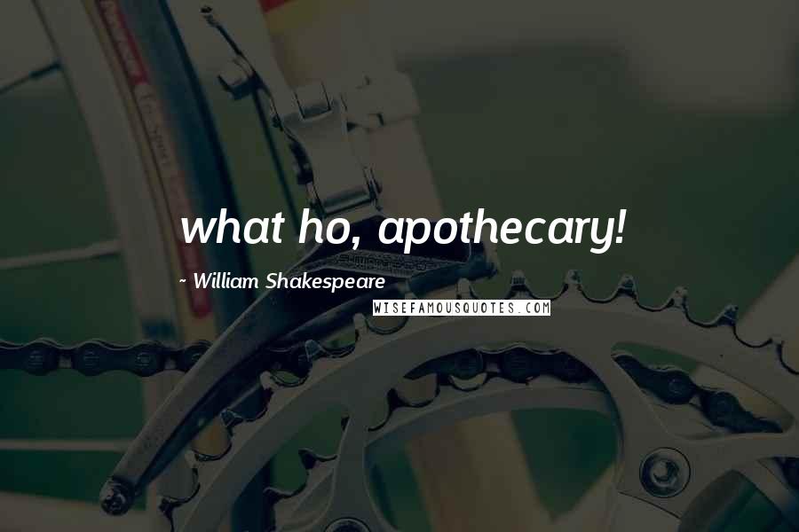 William Shakespeare Quotes: what ho, apothecary!