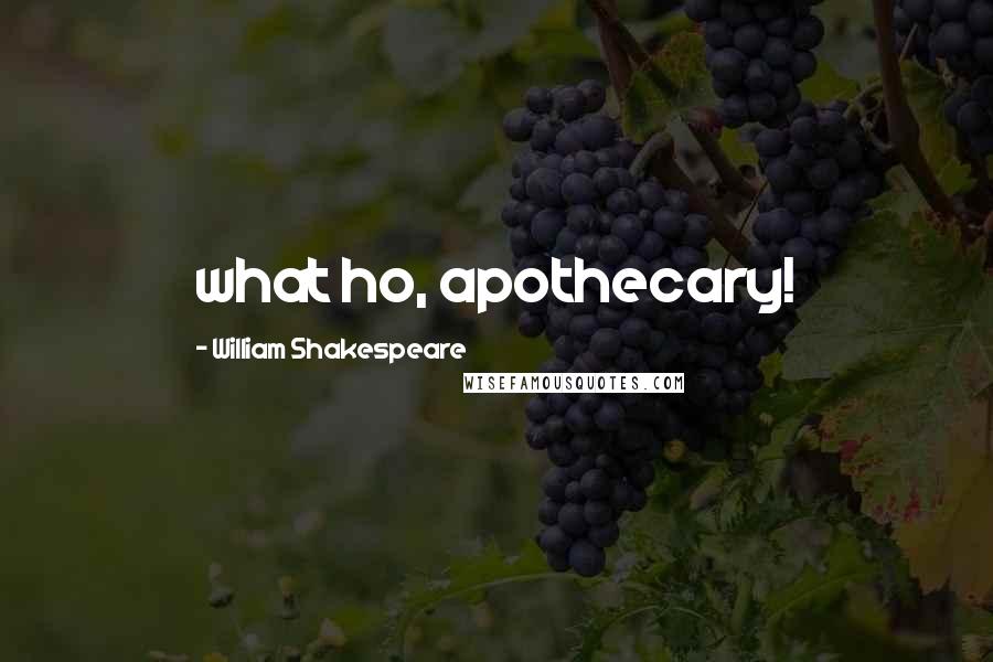 William Shakespeare Quotes: what ho, apothecary!