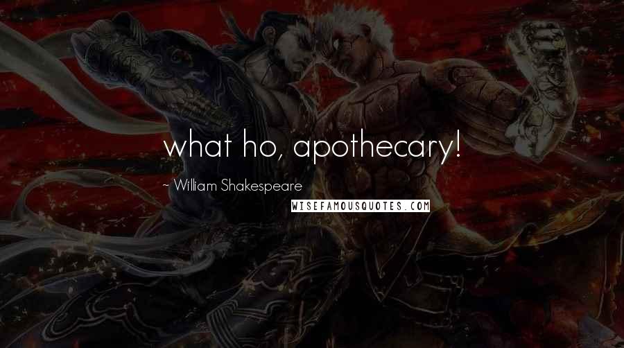 William Shakespeare Quotes: what ho, apothecary!