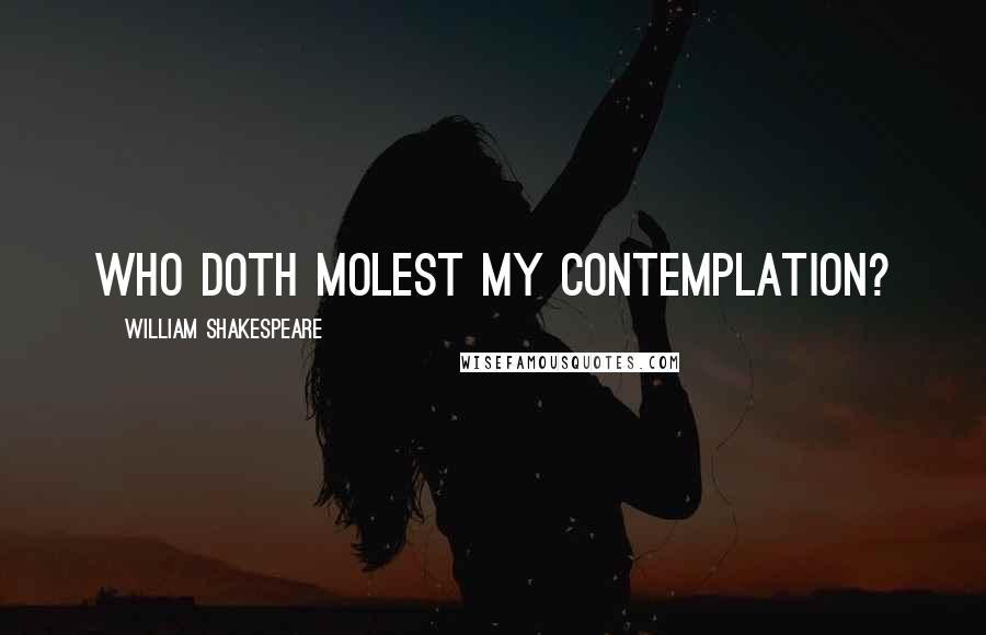 William Shakespeare Quotes: Who doth molest my contemplation?